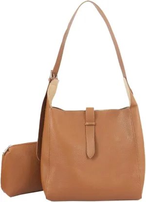Womens Large Bucket Shoulder Tote Bag Soft Vegan Leather Working Crossbody Purse Casual Handbag Satchel 2pcs
