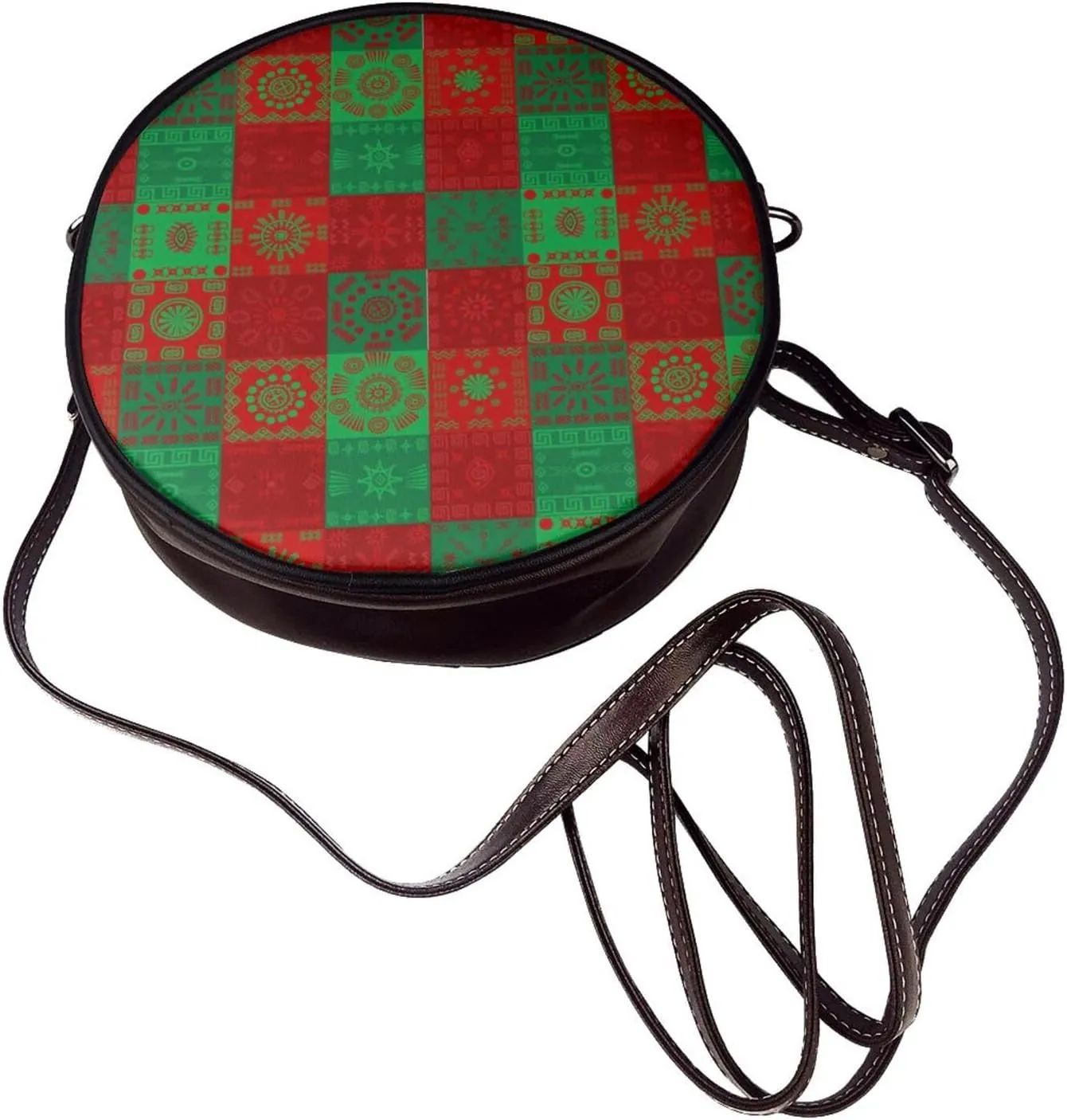 Womens Large Elegant Leather Round Shoulder Crossbody Messenger Bag Purse Bag