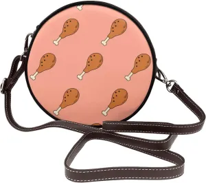 Womens Large Elegant Leather Round Shoulder Crossbody Messenger Bag Purse Bag