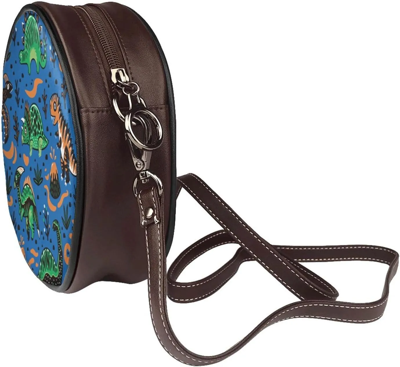 Womens Large Elegant Leather Round Shoulder Crossbody Messenger Bag Purse Bag