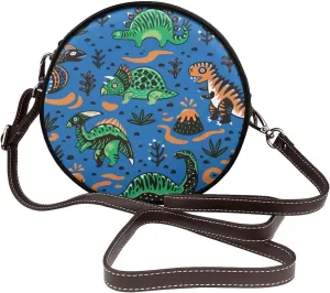Womens Large Elegant Leather Round Shoulder Crossbody Messenger Bag Purse Bag