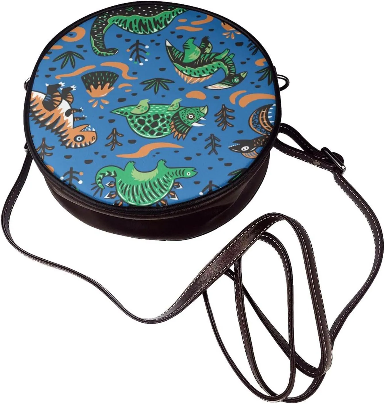 Womens Large Elegant Leather Round Shoulder Crossbody Messenger Bag Purse Bag