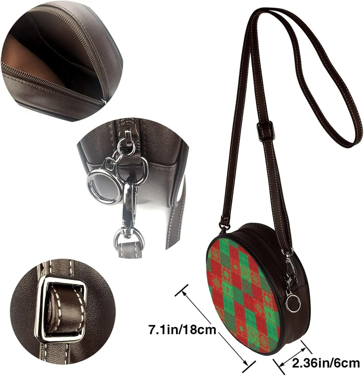 Womens Large Elegant Leather Round Shoulder Crossbody Messenger Bag Purse Bag