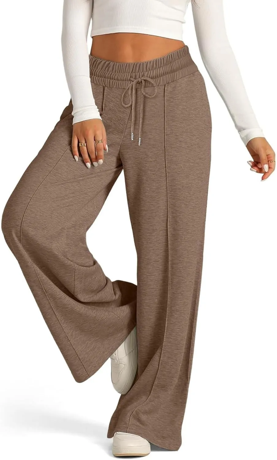 Women's Pants, Linen Pants Summer High Waisted Straight Leg Wide Lightweight Loose
