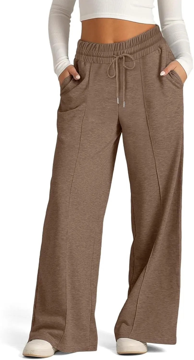 Women's Pants, Linen Pants Summer High Waisted Straight Leg Wide Lightweight Loose
