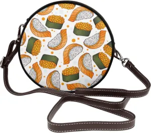 Womens Small Round Crossbody Bag Beach Shoulder Bag Handbag Purse for Summer