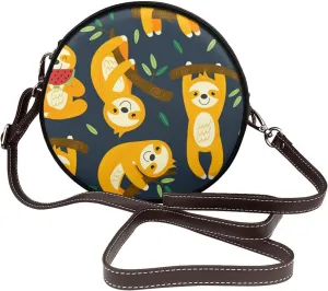 Womens Small Round Crossbody Bag Beach Shoulder Bag Handbag Purse for Summer