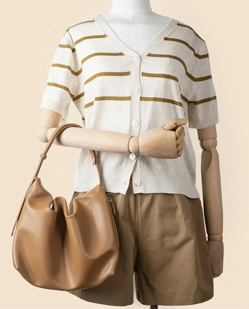 Womens Soft Vegan Leather Shoulder Bag Large Tote Purse Casual Zipper Handbag Working Satchel 2024