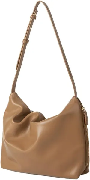 Womens Soft Vegan Leather Shoulder Bag Large Tote Purse Casual Zipper Handbag Working Satchel 2024