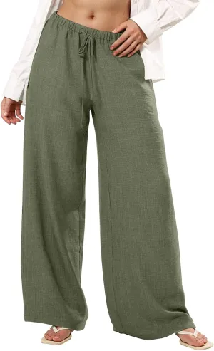 Women's Summer Casual Flowy Wide-Legged Dressy Loose Fit Fashion Pants