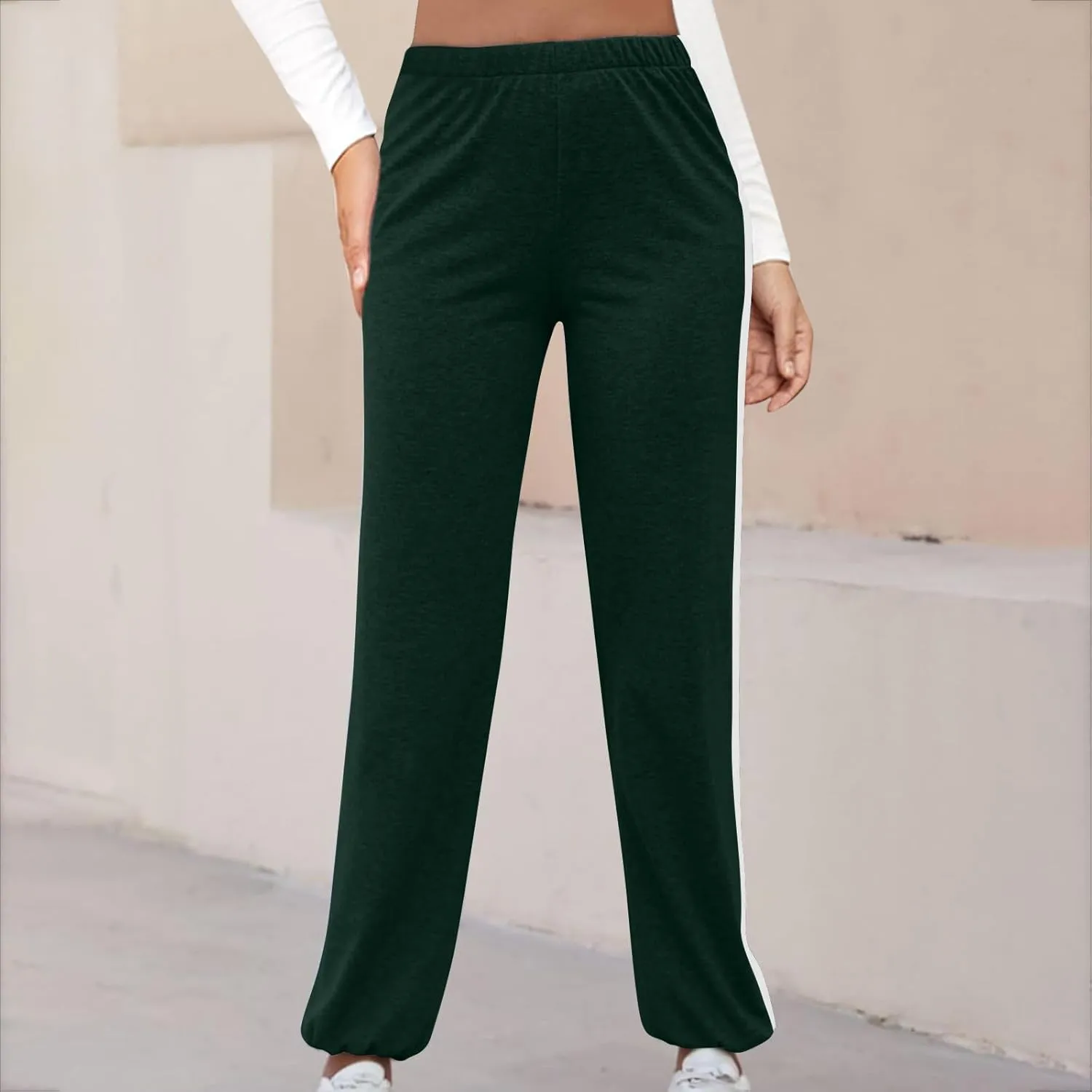 Women's Sweatpants Workout Joggers Elastic High Waisted Pants Hiking Jogging Pants Plus Size Sweatpants with Pockets