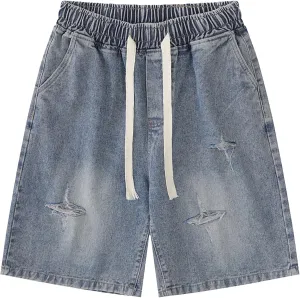 Women's Y2K Star Pants Elastic Waist Drawstring Casual Sporty Baggy Shorts with Pockets