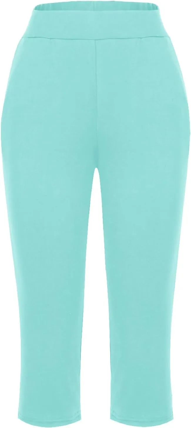 Women's Yoga Pants High Waist 2 Piece Yoga Pants Fashion Tummy Control Leggings Loose Fit Casual Work Pants