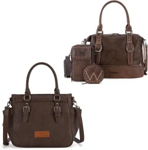 Wrangler Medium Tote Bag for Women Designer Satchel Handbags 2pcs