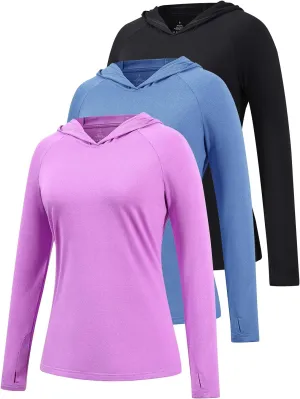 Xelky Women's Hoodie Long Sleeve Sun Shirts Lightweight UV Protection Hooded Shirt Athletic Hoodie with Thumb Hole
