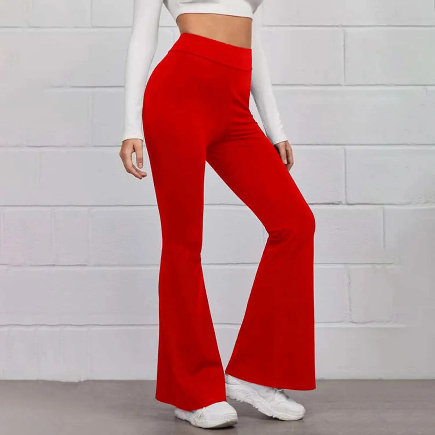 Yoga Flared Pants for Women High Waisted Bootcut Workout Tummy Control Leggings Trendy Stretchy Athletic Trousers