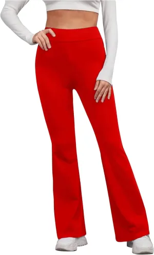 Yoga Flared Pants for Women High Waisted Bootcut Workout Tummy Control Leggings Trendy Stretchy Athletic Trousers