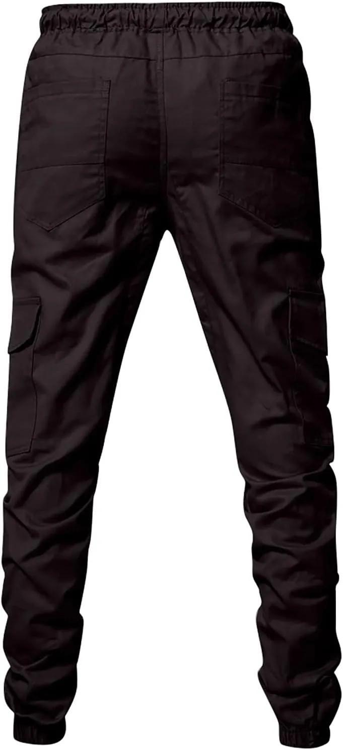 Yoga Pants for Men Warm Pants Exercise Pants Fashion Casual Solid Color Elastic Pocket Overalls Pants