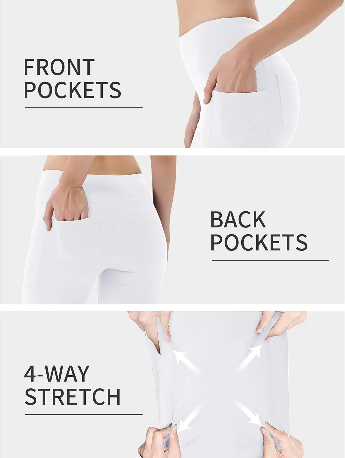 Zeronic Women Yoga Dress Pants Stretchy Bootcut High Waist Straightleg Workout Office Slacks with Pockets Bootleg Flare Pants