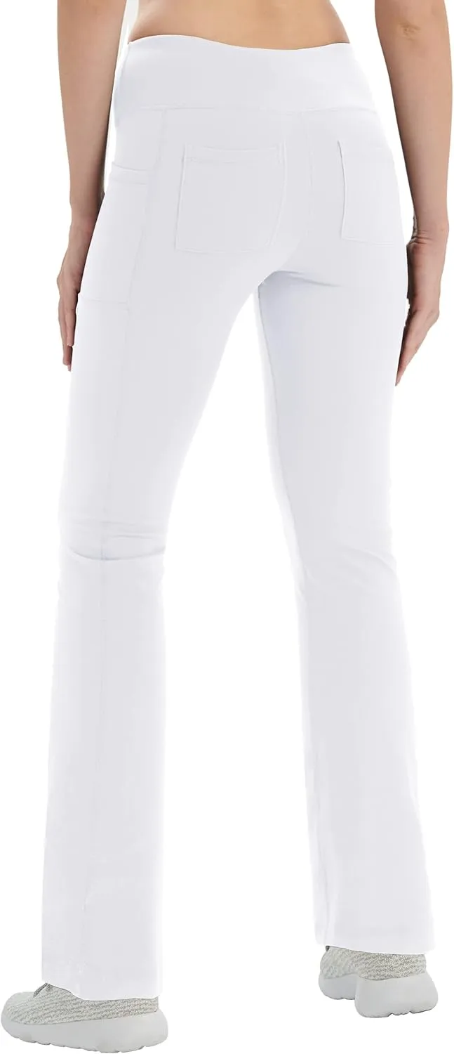 Zeronic Women Yoga Dress Pants Stretchy Bootcut High Waist Straightleg Workout Office Slacks with Pockets Bootleg Flare Pants